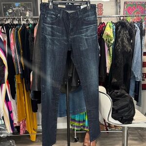 AG Adriano Goldschmied Men's Dark Blue Slim Straight Jeans